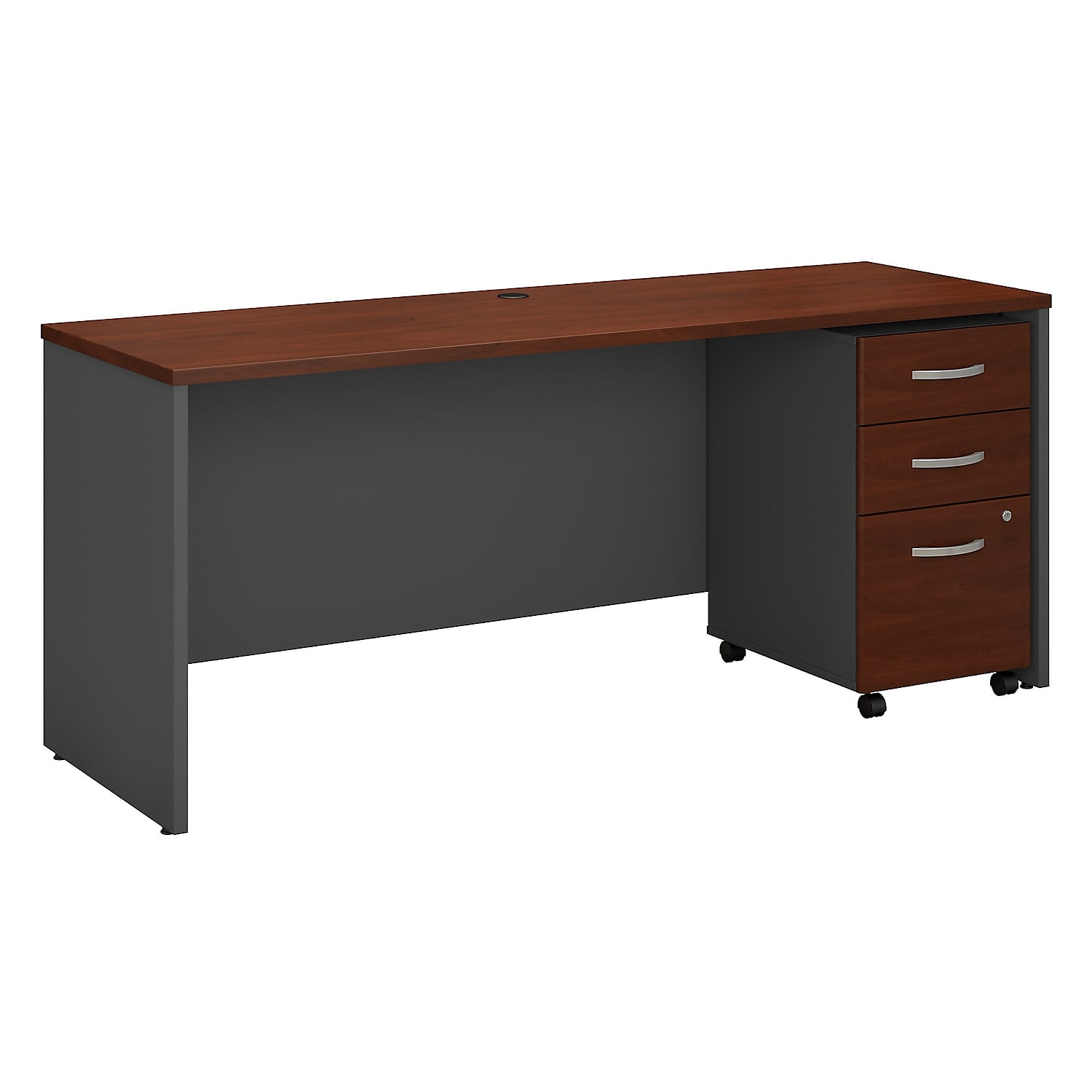 Picture of Bush Business Furniture SRC026HCSU 72 x 24 in. Series C Office Desk with Mobile File Cabinet - Hansen Cherry