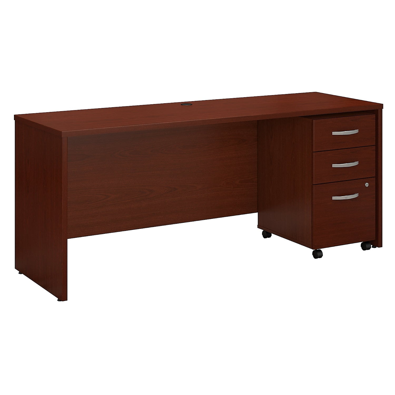 Picture of Bush Business Furniture SRC026MASU 72 x 24 in. Series C Office Desk with Mobile File Cabinet - Mahogany