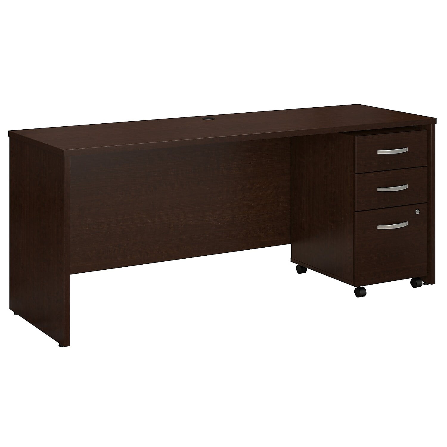 Picture of Bush Business Furniture SRC026MRSU 72 x 24 in. Series C Office Desk with Mobile File Cabinet - Mocha Cherry