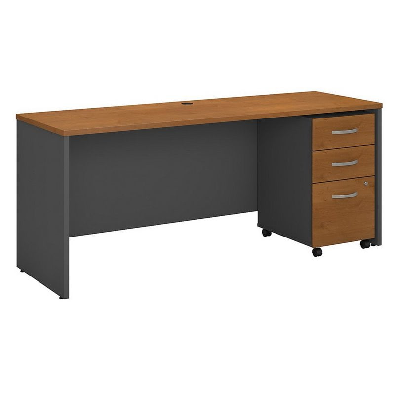 Picture of Bush Business Furniture SRC026NCSU 72 x 24 in. Series C Office Desk with Mobile File Cabinet - Natural Cherry