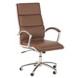 JTN027SD Jamestown High Back Leather Executive Office Chair, Saddle Leather White -  Bush Business Furniture