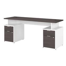 Picture of Bush Business Furniture JTN005SGWHSU 72 x 24 x 30 in. Jamestown Desk with 4 Drawers&#44; Storm Gray & White