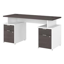 Picture of Bush Business Furniture JTN017SGWHSU 60 x 24 x 30 in. Jamestown Desk with 4 Drawers&#44; Storm Gray & White