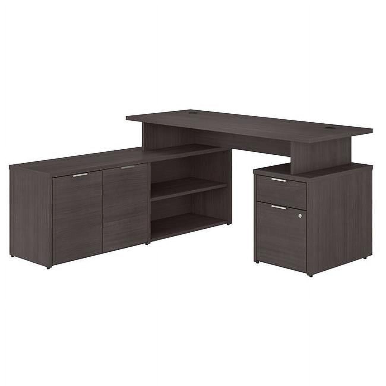 Picture of Bush Business Furniture JTN021SGSU 60 x 59 x 30 in. Jamestown L-Shaped Desk with Drawers&#44; Storm Gray