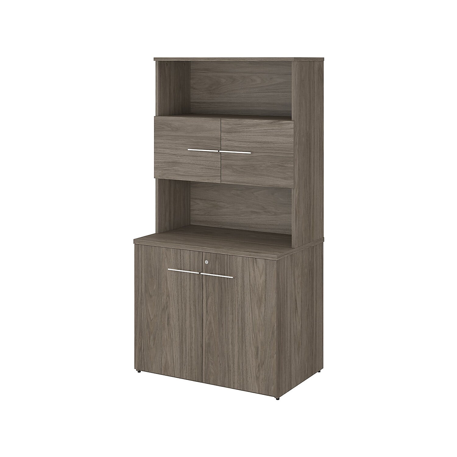 Picture of Bush Business Furniture OF5008MHSU 36 in. Tall Storage Cabinet with Doors & Shelves&#44; Modern Hickory