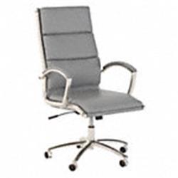 400S234LG 400 Series Collection High Back Leather Executive Office Chair, Platinum Gray -  Bush Business Furniture