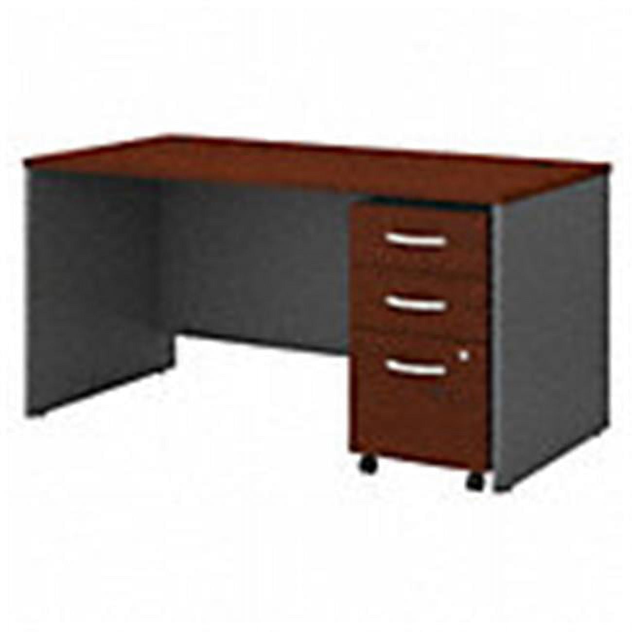 Picture of Bush Business Furniture SRC144HCSU 60 x 30 in. Series C Collection Office Desk with 3 Drawer Mobile File Cabinet, Hansen Cherry