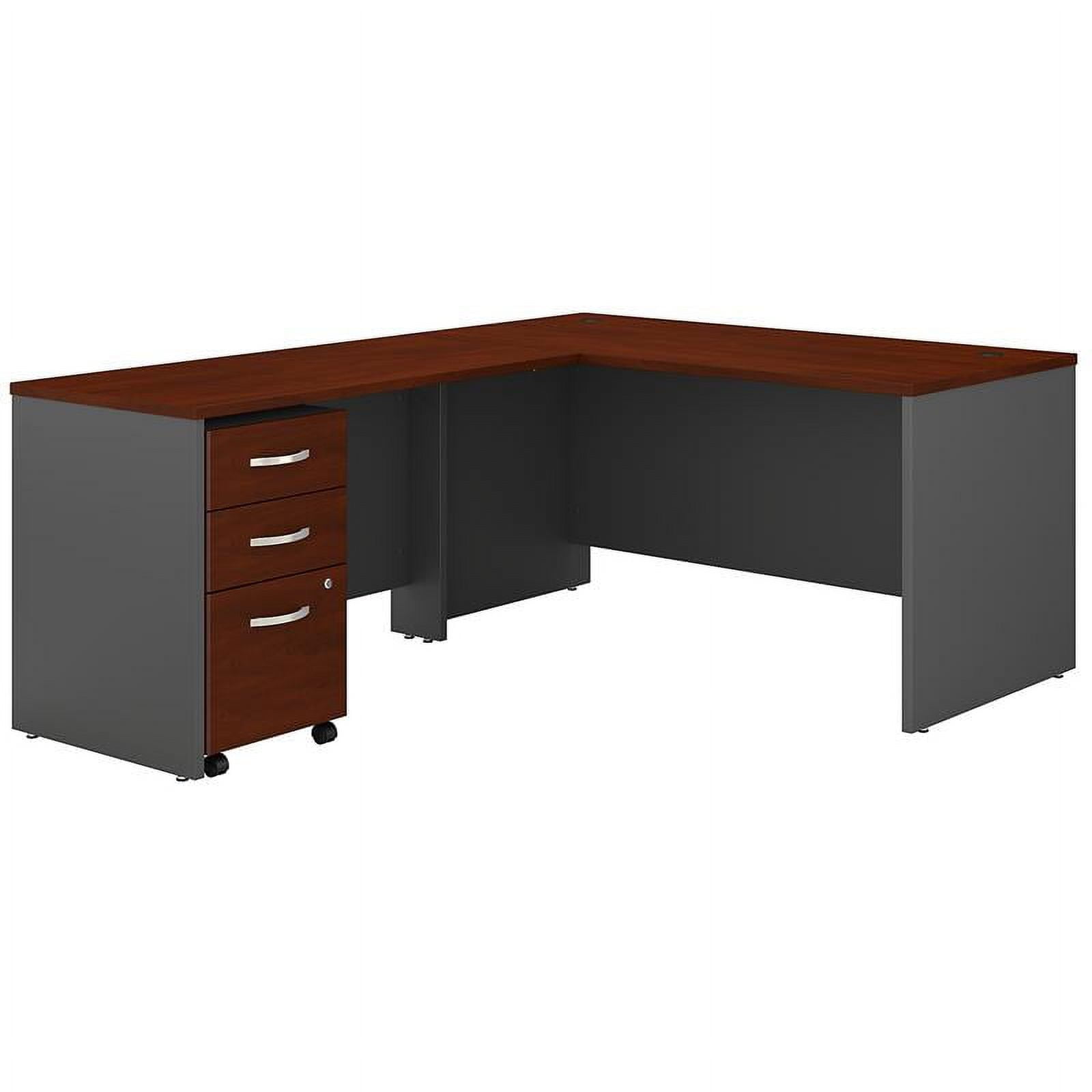 Picture of Bush Business Furniture SRC146HCSU 60 in. Series C Collection L Shaped Desk with 3 Drawer Mobile File Cabinet&#44; Hansen Cherry