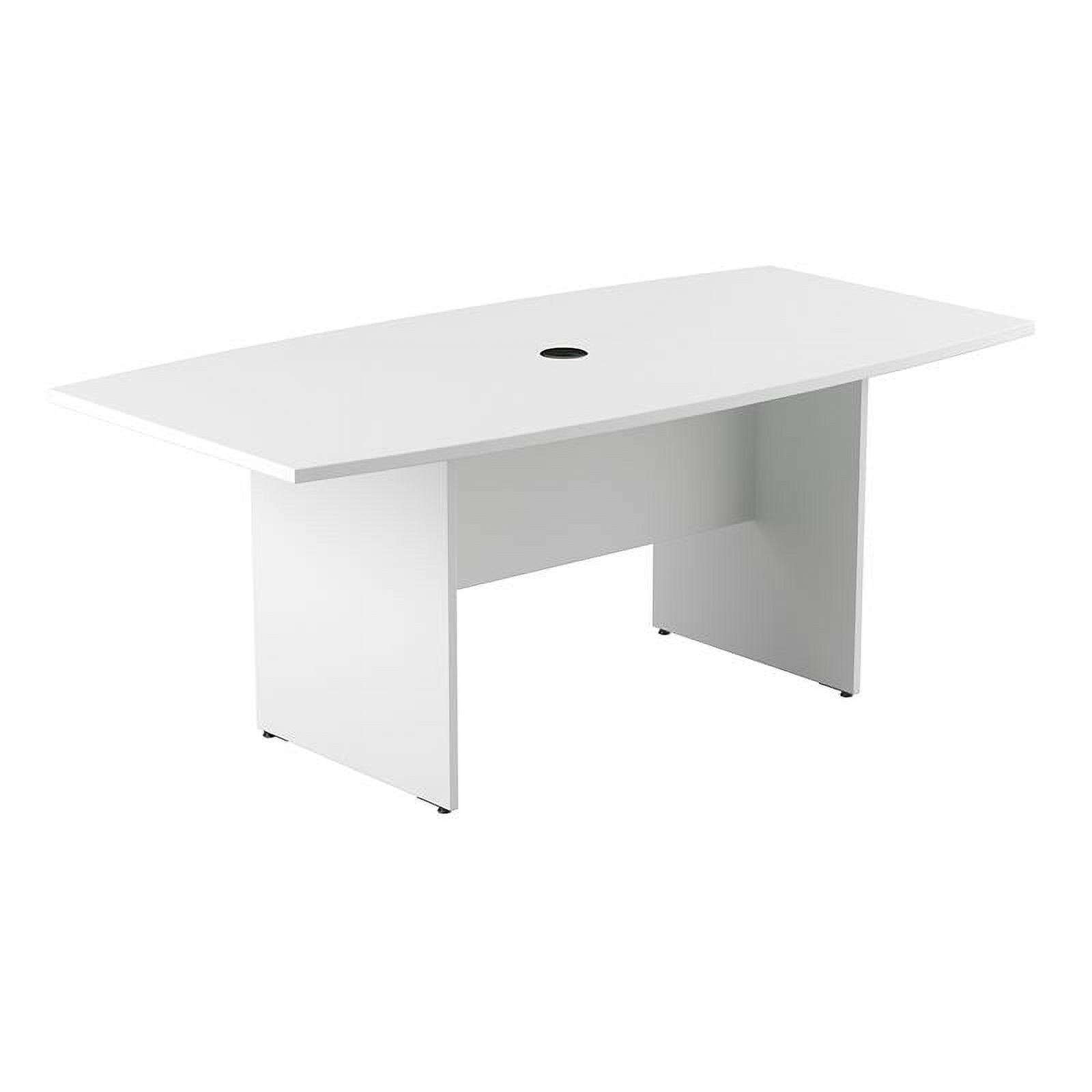 Picture of Bush Business Furniture 99TB7236WH 72 x 36 in. Conference Tables Boat Shaped Conference Table with Wood Base, White