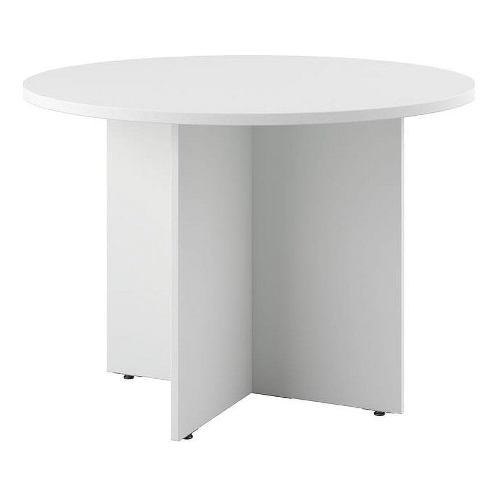 Picture of Bush Business Furniture 99TB42RWH 42 in. Conference Tables Round Conference Table with Wood Base, White