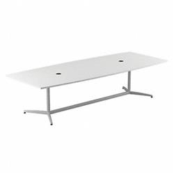 Picture of Bush Business Furniture 99TBM120WHSVK 120 x 48 in. Conference Tables Boat Shaped Conference Table with Metal Base&#44; White