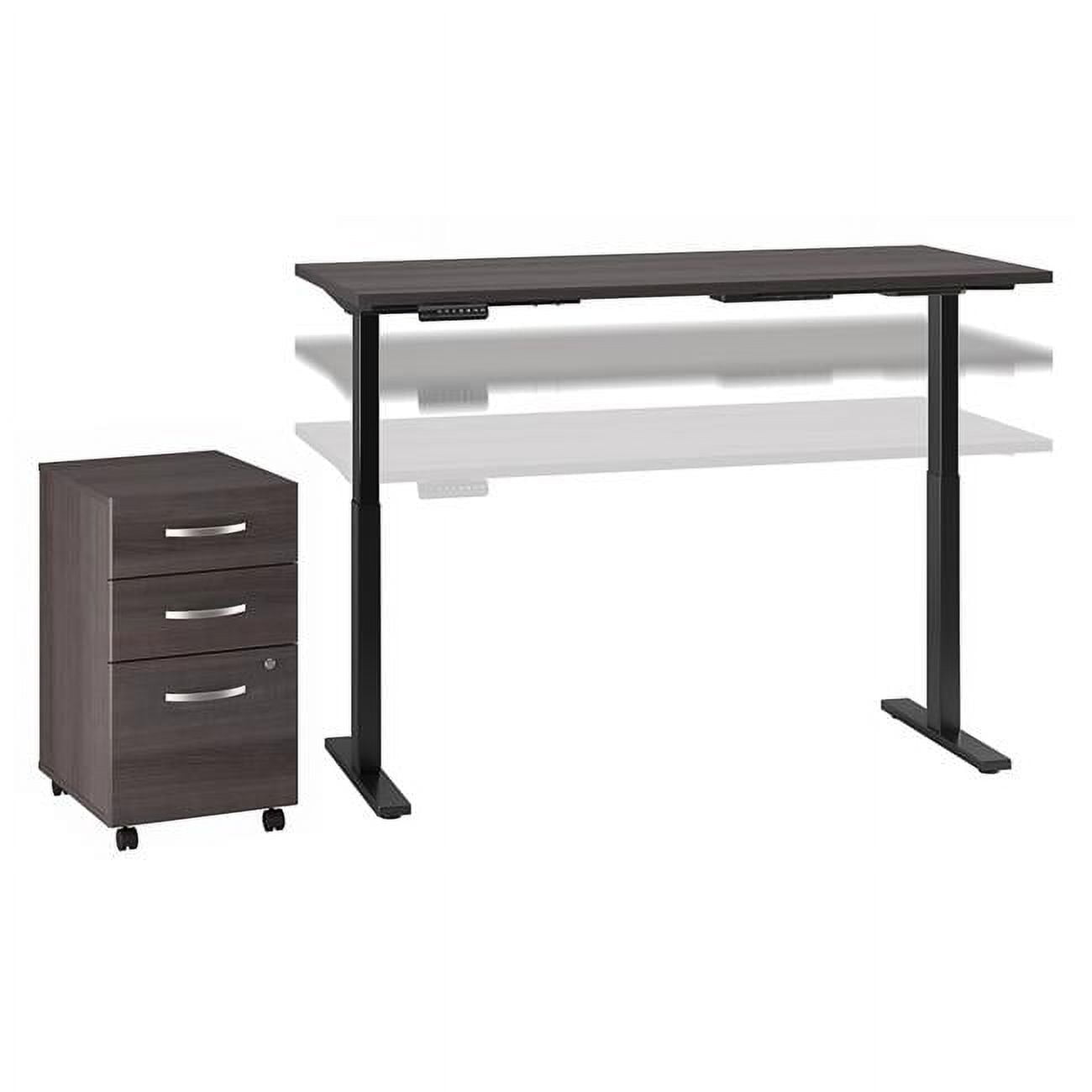 Picture of Bush Business Furniture M6S005SGSU 60 x 30 in. Move 60 Height Adjustable Standing Desk with Storage - Storm Gray