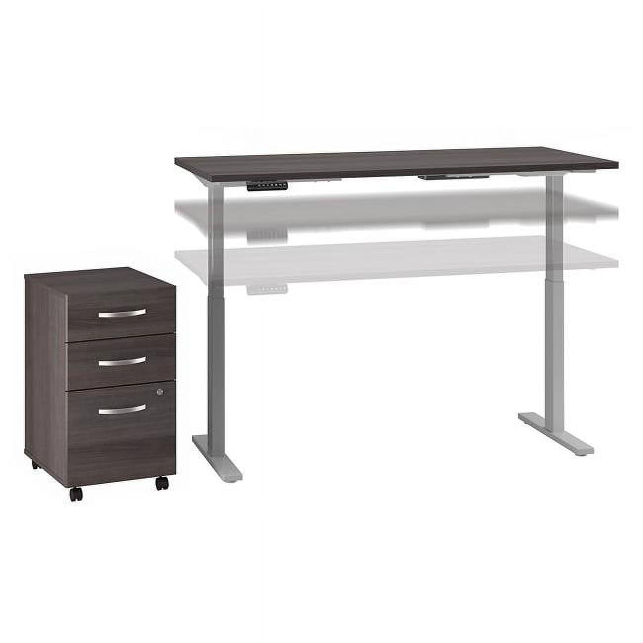 Picture of Bush Business Furniture M6S011SGSU 60 x 30 in. Move 60 Height Adjustable Standing Desk with Storage - Storm Gray