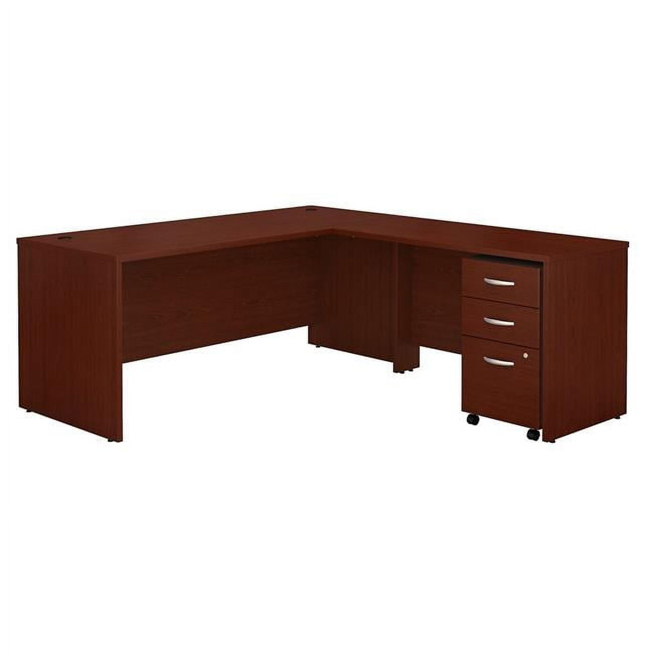 Picture of Bush Business Furniture SRC001MASU 72 in. Series C L-Shaped Desk with 48 in. Return & Mobile File Cabinet - Mahogany