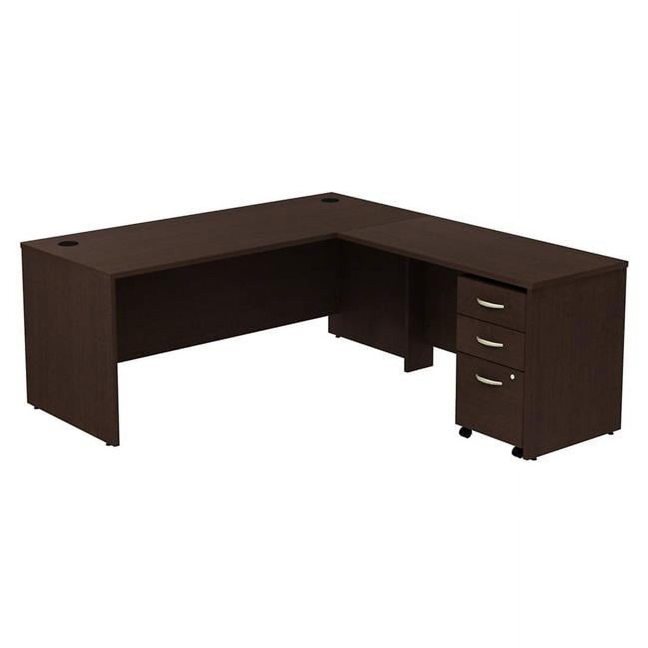 Picture of Bush Business Furniture SRC001MRSU 72 in. Series C L-Shaped Desk with 48 in. Return & Mobile File Cabinet - Mocha Cherry