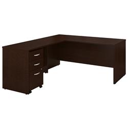 Picture of Bush Business Furniture SRC083MRSU 66 in. Series C L-Shaped Desk with 48 in. Return & Mobile File Cabinet - Mocha Cherry