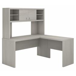 Picture of Bush Business Furniture ECH031GS Kathy Ireland Echo L-Shaped Desk with Hutch - Gray Sand