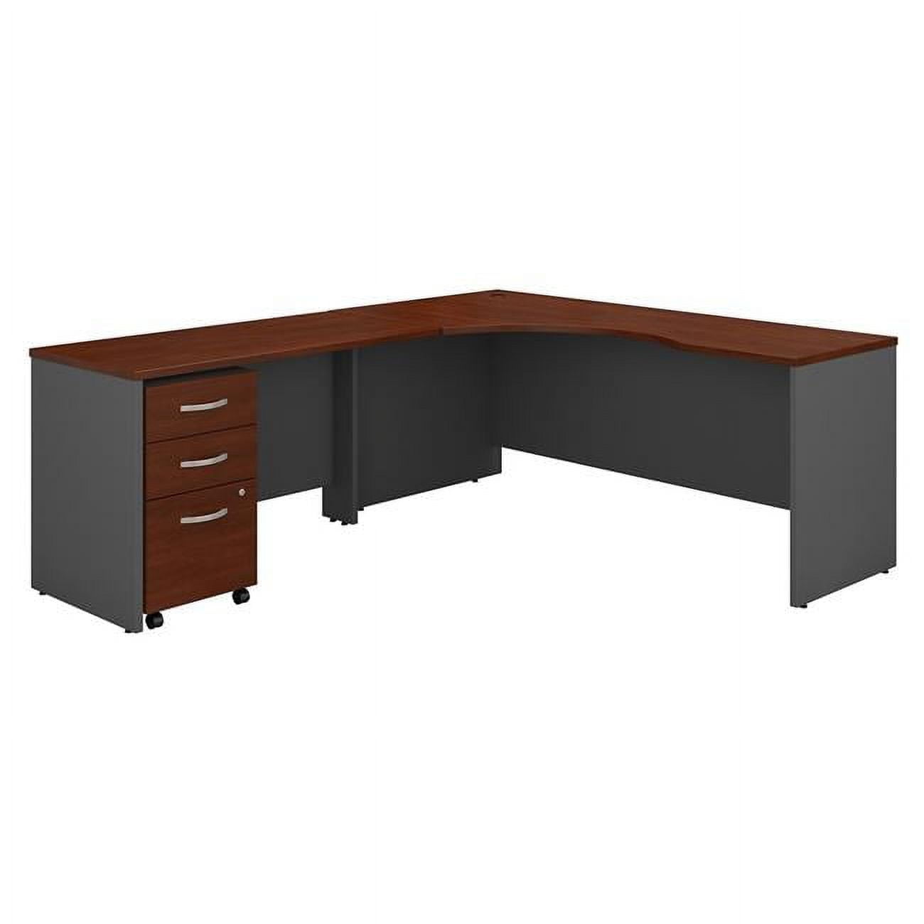 SRC086HCSU 72 in. Series C Left Handed Corner Desk with 48 in. Return & Mobile File Cabinet - Hansen Cherry -  Bush Business Furniture