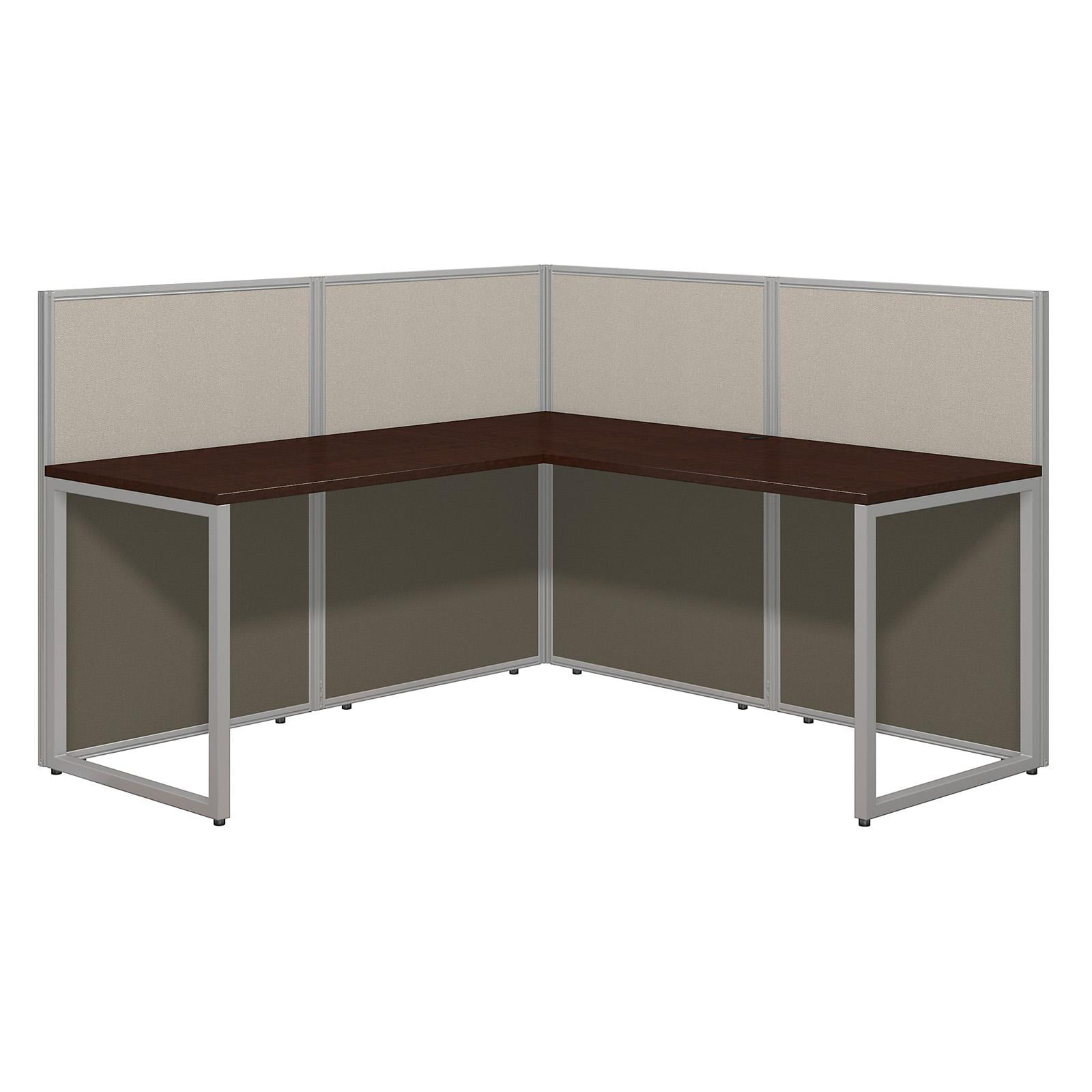 Picture of Bush Business Furniture EOD360MR-03K 60 in. Easy Office L- Shaped Open Office Desk - Mocha Cherry