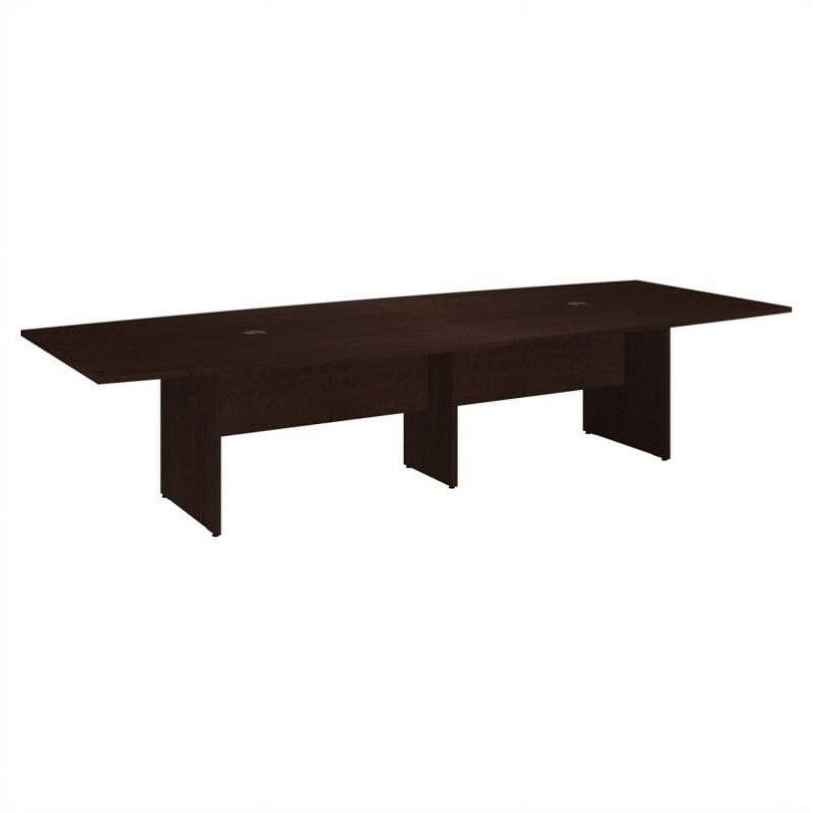 Picture of Bush Business Furniture 99TB12048MRK 120 x 48 in. Boat Shaped Conference Table with Wood Base - Mocha Cherry