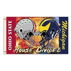 Picture of BSI Products 35953 3 x 5 ft. Flag with Grommets&#44; Michigan & Ohio State - Helmet House Divided