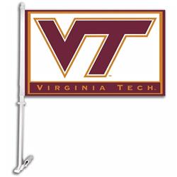 BSI PRODUCTS, INC. - Virginia Tech Hokies 11?x14? Car Flag with Pole for Attaching to Vehicle Window - VT Football, Basketball & Baseball Pride - Durable for Outdoors - Great Fan Gift - Virginia Tech
