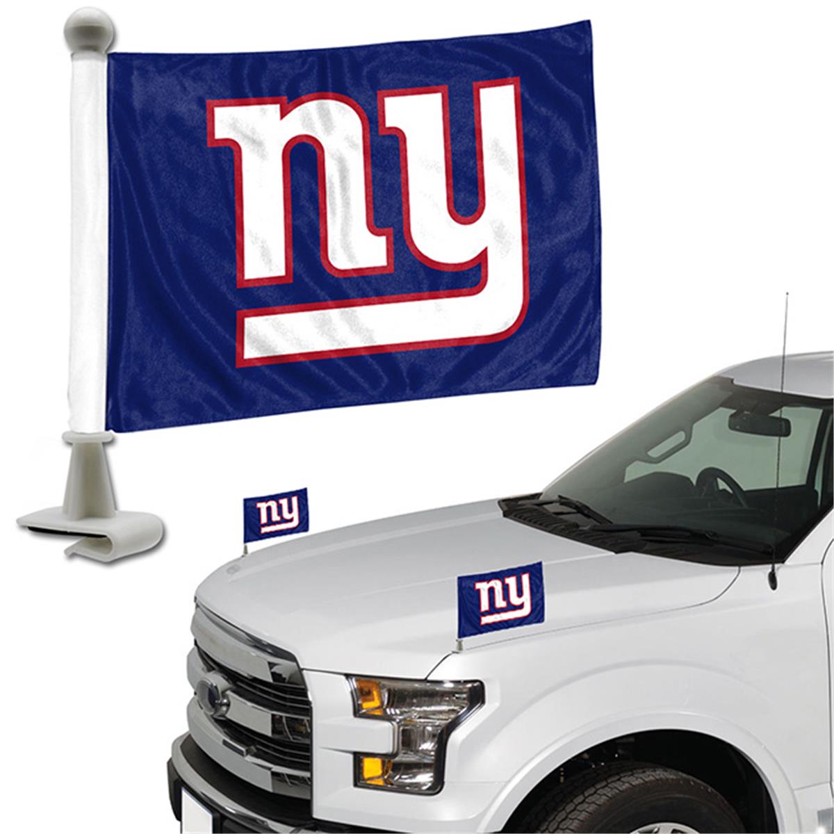 84875 4 x 6 in. New York Giants Ambassador Car Flag, Set of 2