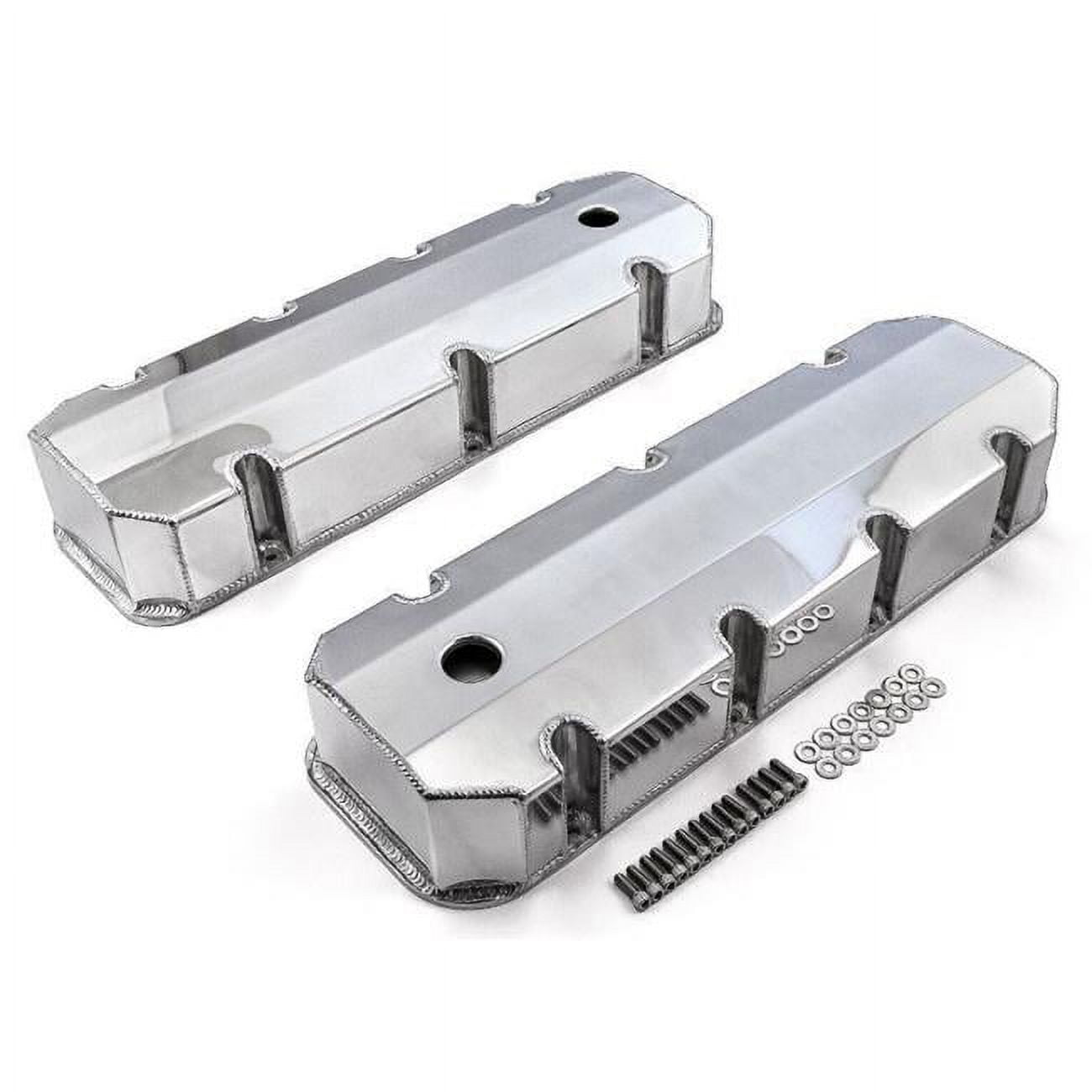 E41321P BBC Chevy 454 Fabricated Tall Aluminum Valve Cover for Short Bolts with Holes, Polished - BPE-2314P -  Bous Performance