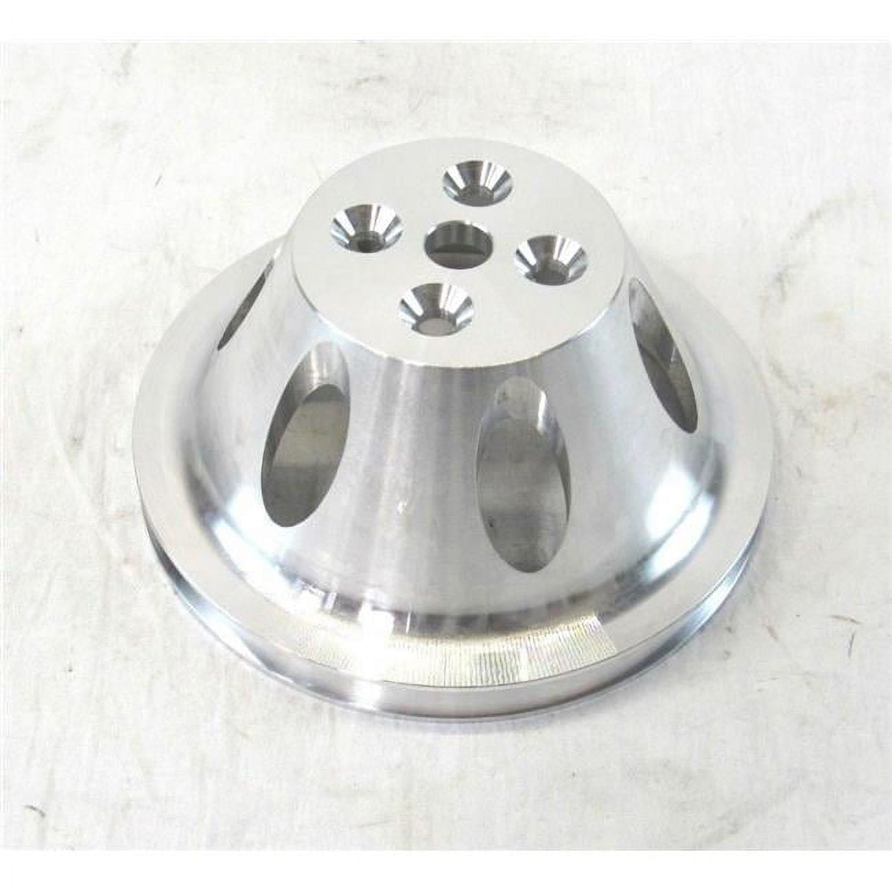 Aluminum Crankshaft Upper Short Water Pump Pulley with Single Groove for 1955-1968 SBC 283-350, Satin