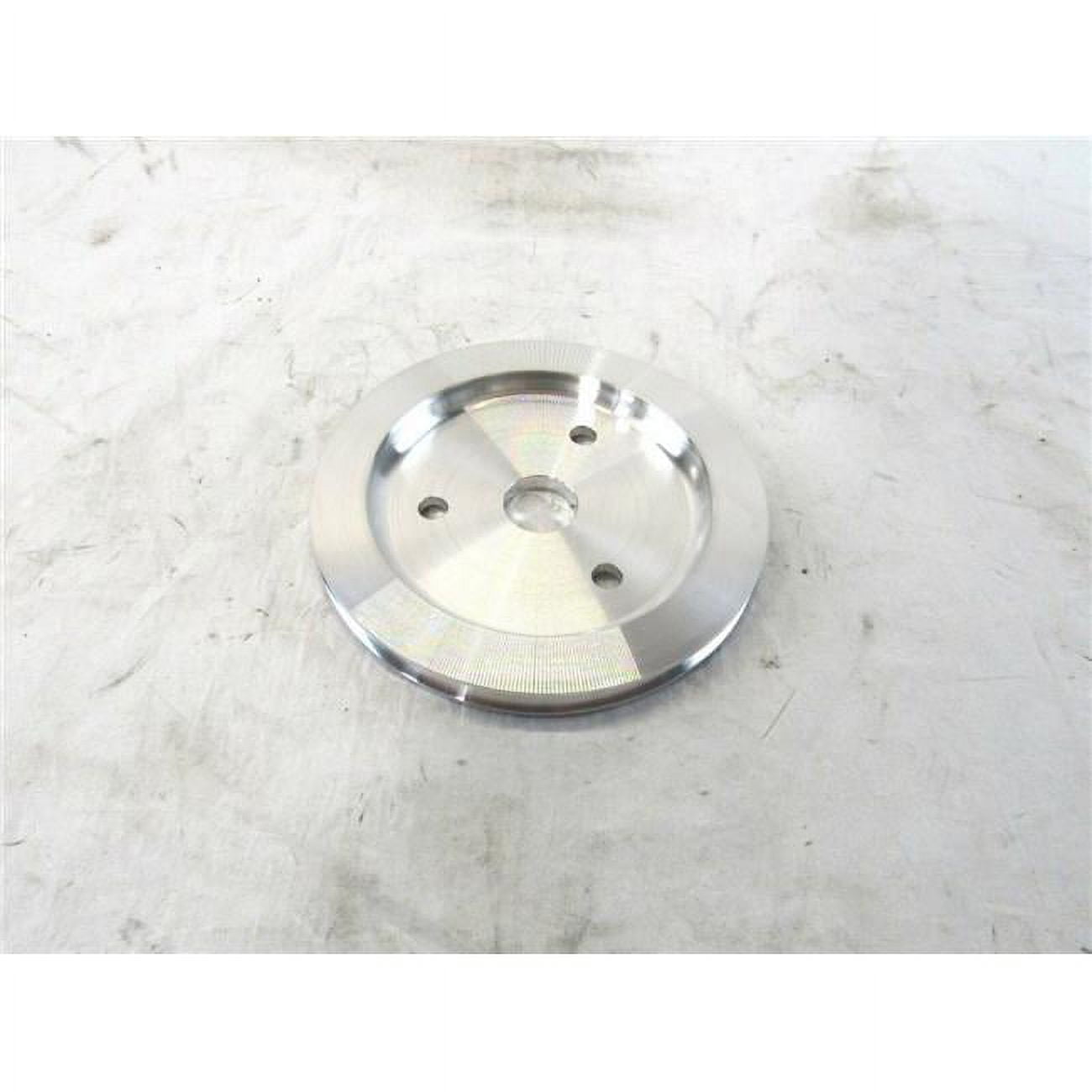 Aluminum Crankshaft Lower Short Water Pump Pulley with Single Groove for 1955-1968 SBC 283-350, Satin