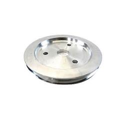 E43021BK Aluminum Crankshaft Lower Short Water Pump Pulley with Single Groove for 1955-1968 SBC 283-350, Black