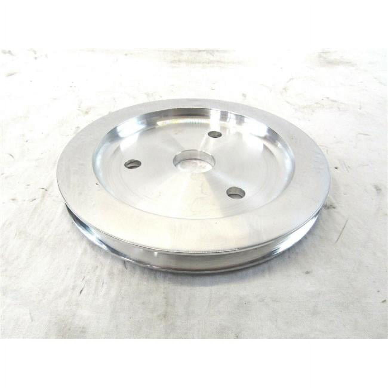 Aluminum Crankshaft Lower Short Water Pump Pulley with Single Groove for 1955-1968 SBC 283-350, Polished