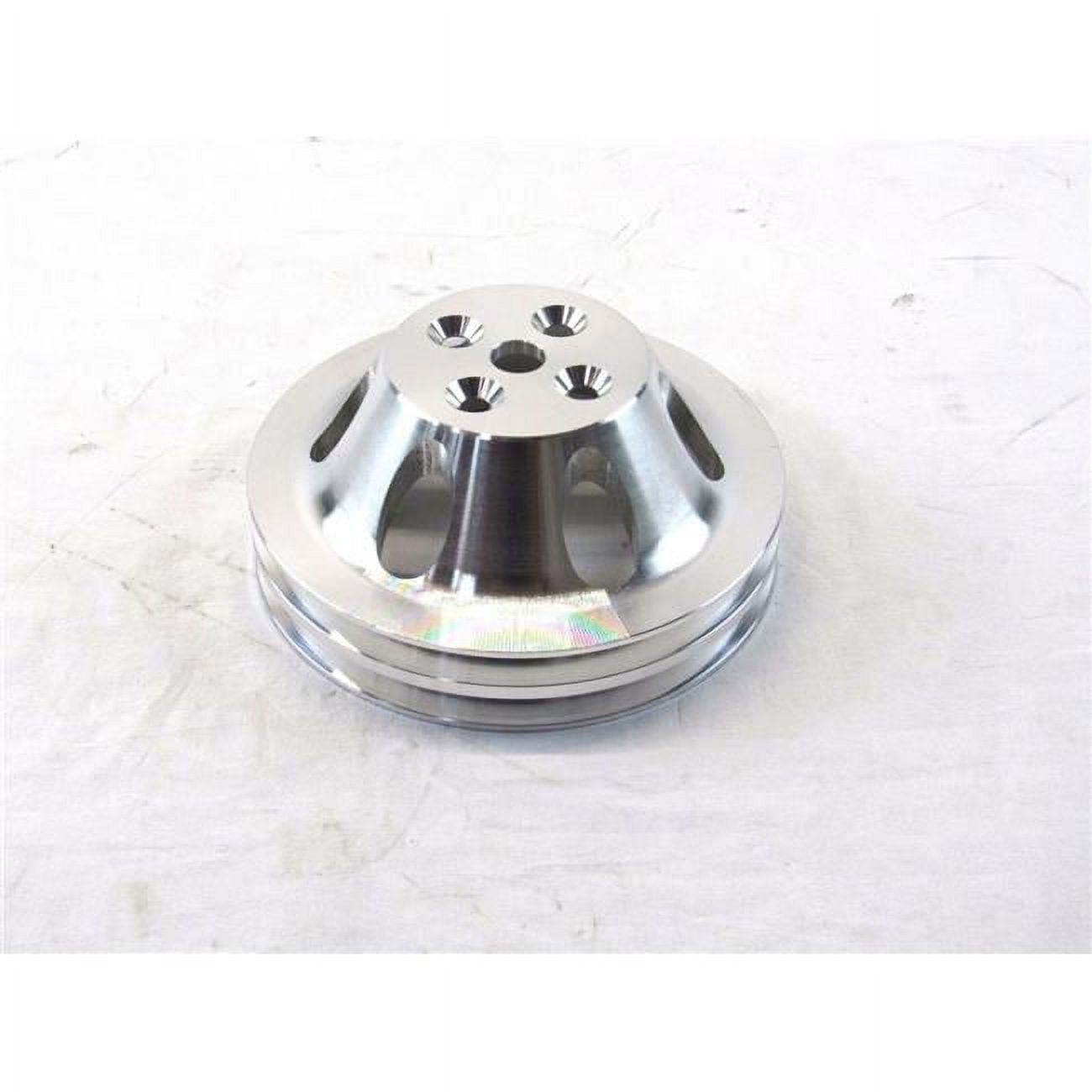 Aluminum Short Water Pump Pulley with Double Groove for 1965-1968 BBC 396-454, Satin