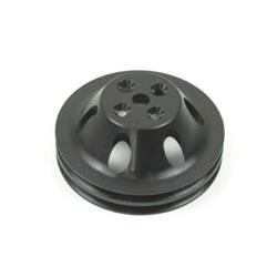 E43052BK Aluminum Short Water Pump Pulley with Double Groove for 1965-1968 BBC 396-454, Black