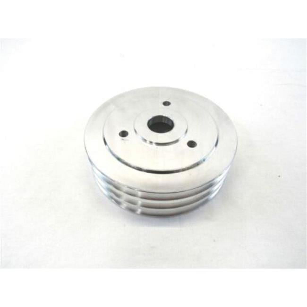 Aluminum BBC 396-454 1965-1968 Crankshaft Lower Short Water Pump Pulley Triple Groove, Satin - BPE-5006