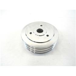 E43073P Aluminum Crankshaft Lower Short Water Pump Pulley with Triple Groove for 1965-1968 BBC 396-454, Polished