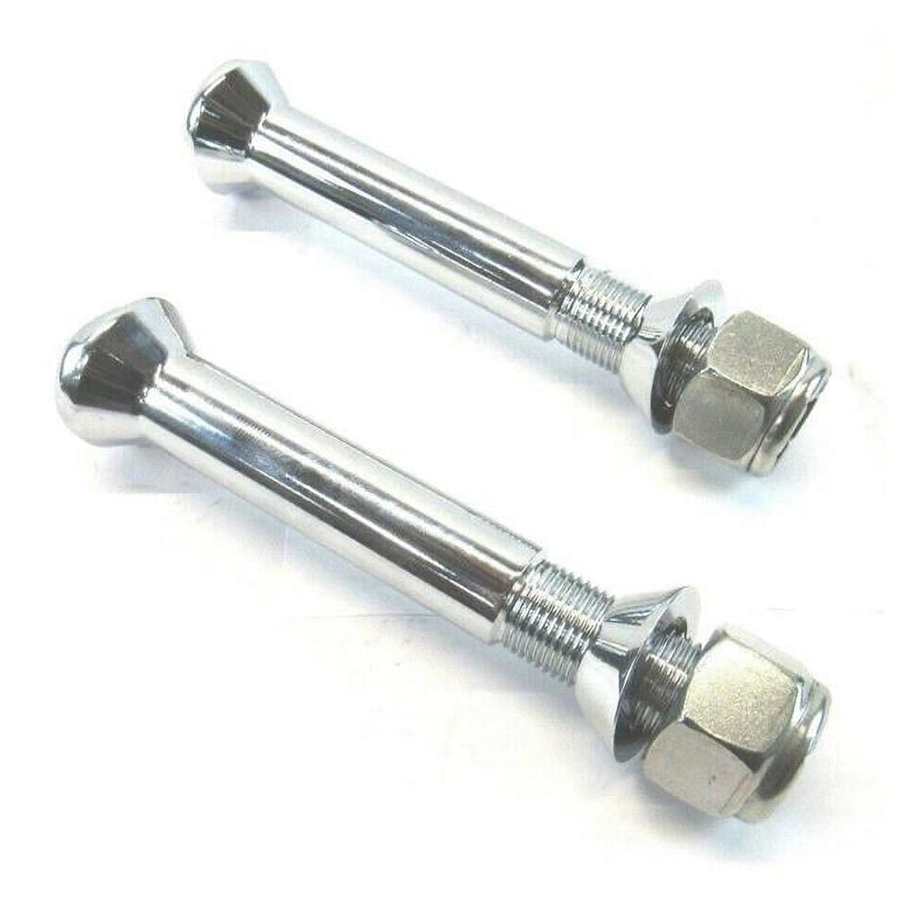 Flat Top Axle Perch Bolts, Chrome - Pack of 2