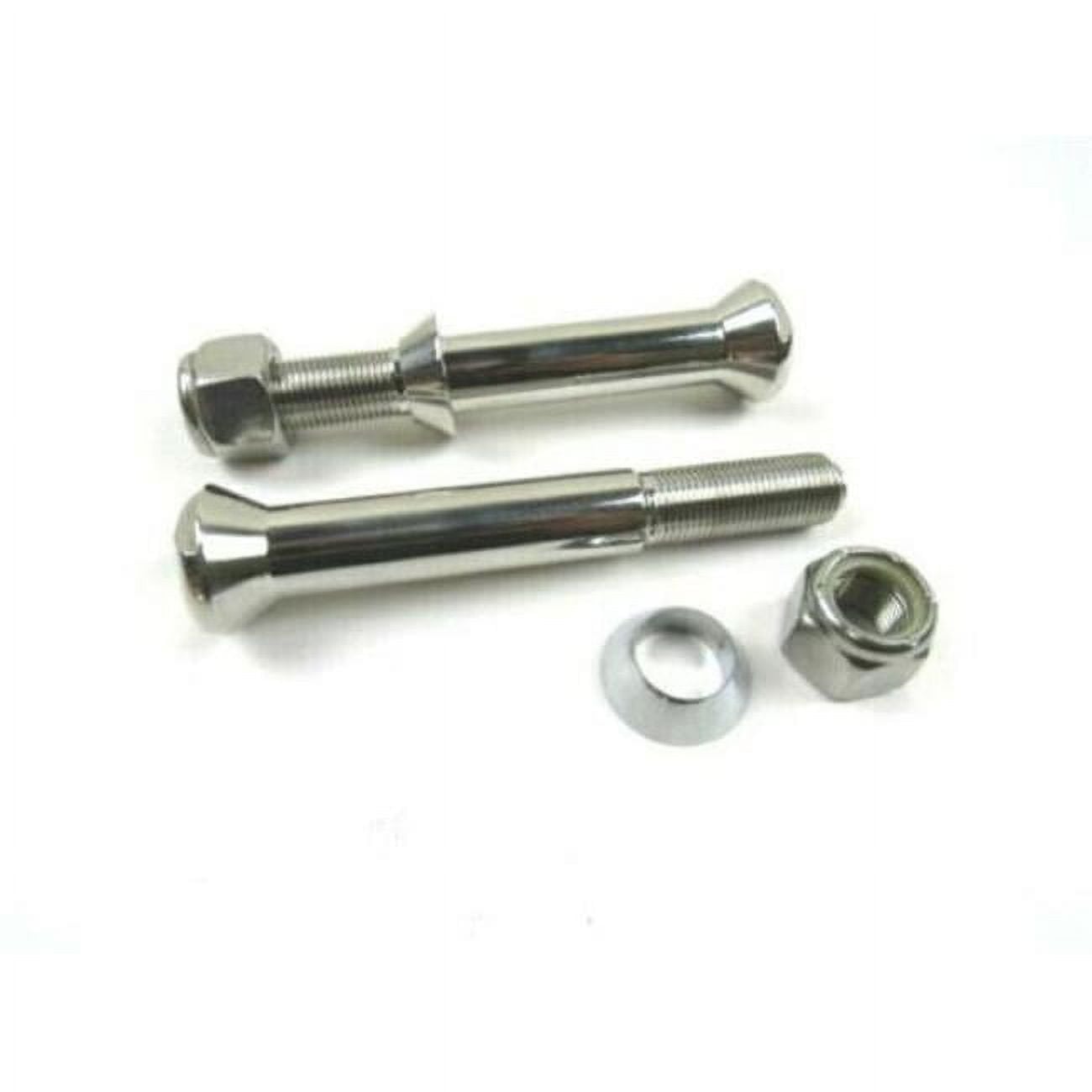Flat Top Axle Perch Bolts, Polished Stainless Steel - Pack of 2