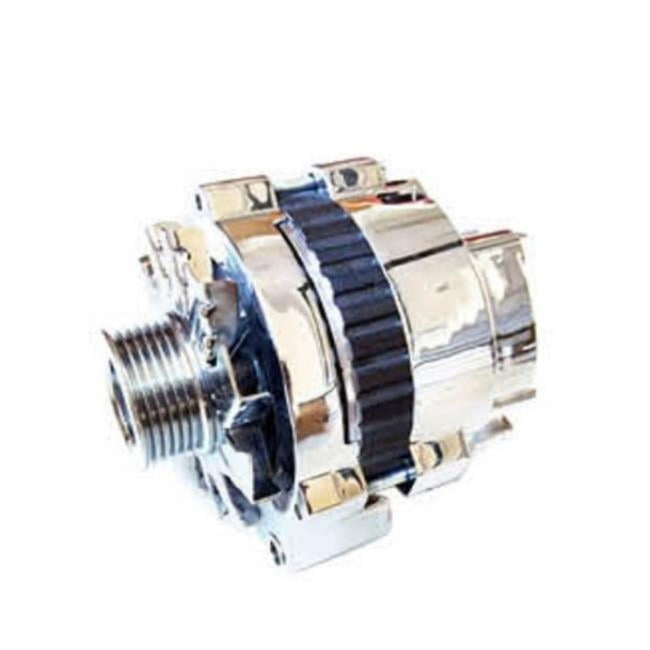 130A Left Mount Serpentine High Output Alternator for Chevy GM, Chrome