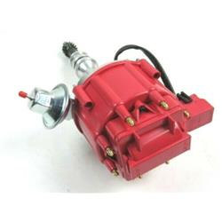 D33106RD HEI Ignition Small Distributor Cap with 66K Coil for SBF Ford Small Block 351W, Red