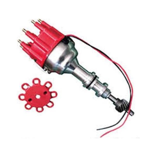 Race Pro Billet Aluminum Distributor Cap for SB Ford 351W, Red