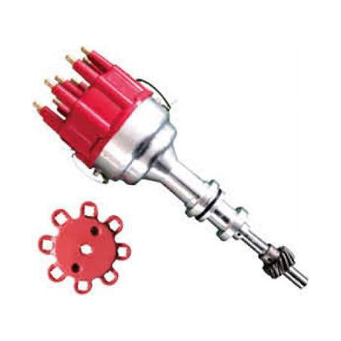 Race Pro Billet Ready to Run Electronic Distributor Cap for SB Ford 351W, Red