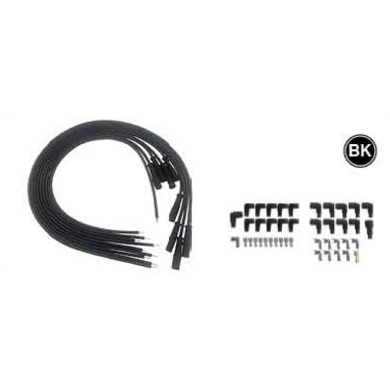 9.5 mm Ignition Straight Boot Spark Plug Wires, Black