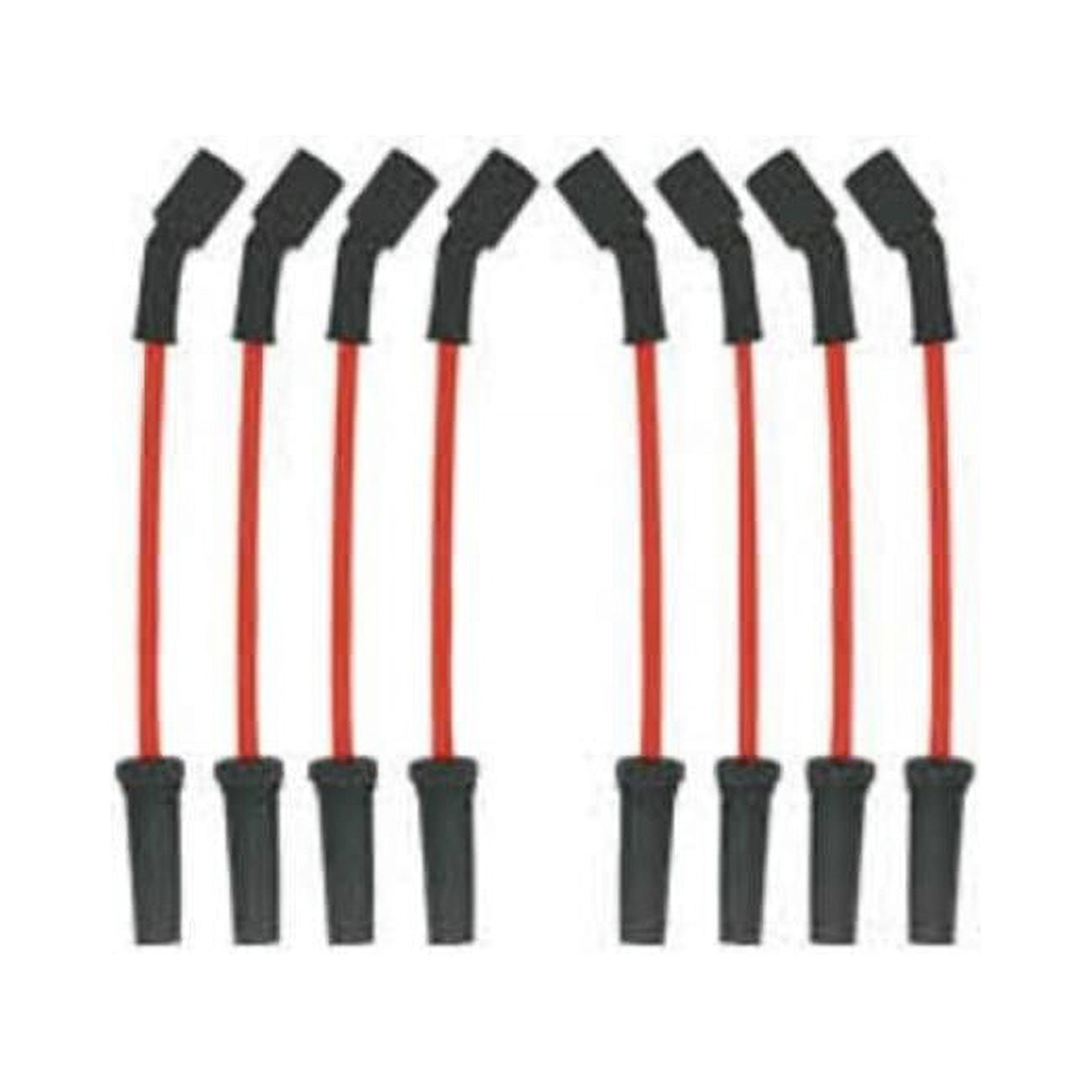 8 mm Streethunder LS & 8 in. Ignition Wires with 180 deg Plug Boots, Red
