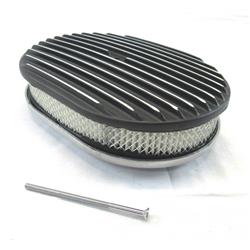 12 in. Oval Full Finned Air Cleaner with Element, Black