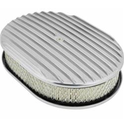 12 in. Oval Full Finned Air Cleaner with Element, Polished - BPE-1101