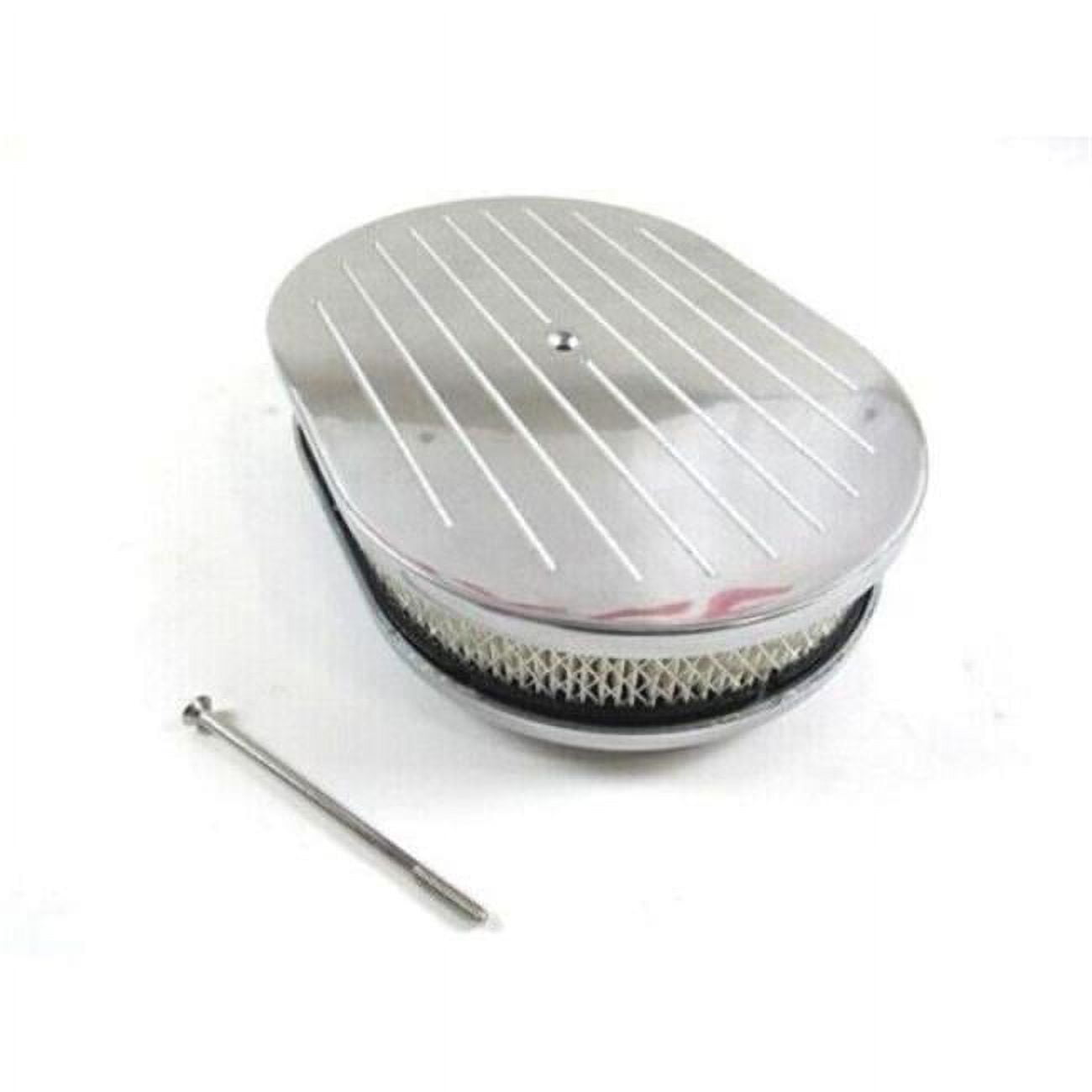 12 in. Oval Ball Milled Air Cleaner with Element, Polished - BPE-1103