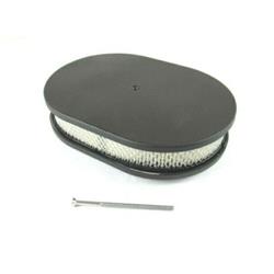 12 x 2 in. Oval Smooth Air Cleaner with Element, Black