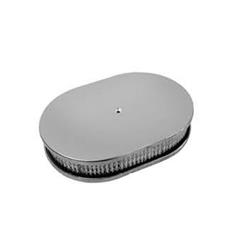 12 x 2 in. Oval Smooth Air Cleaner with Element, Chrome