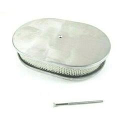 12 x 2 in. Oval Smooth Air Cleaner with Element, Polished